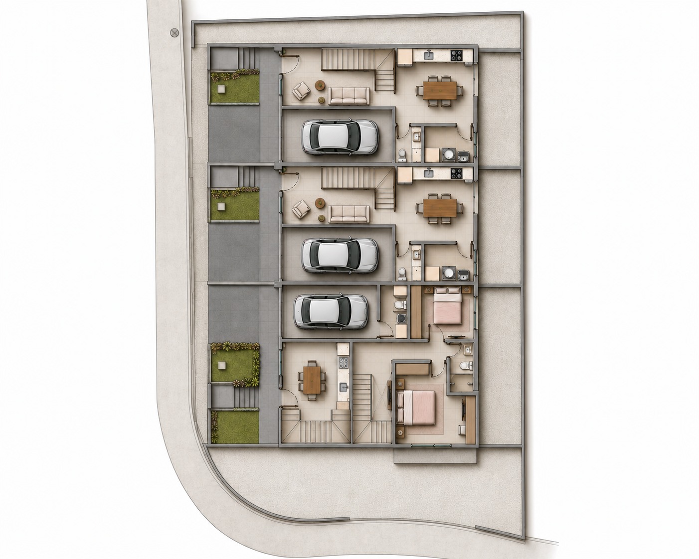 Planta baixa — pavimento térreo dos sobrados Bempo